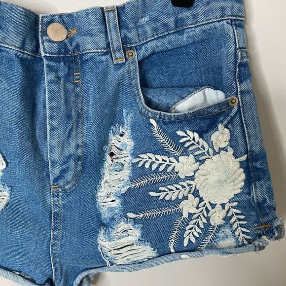 ASOS Embroidered Denim Shorts - Picture 2 of 4